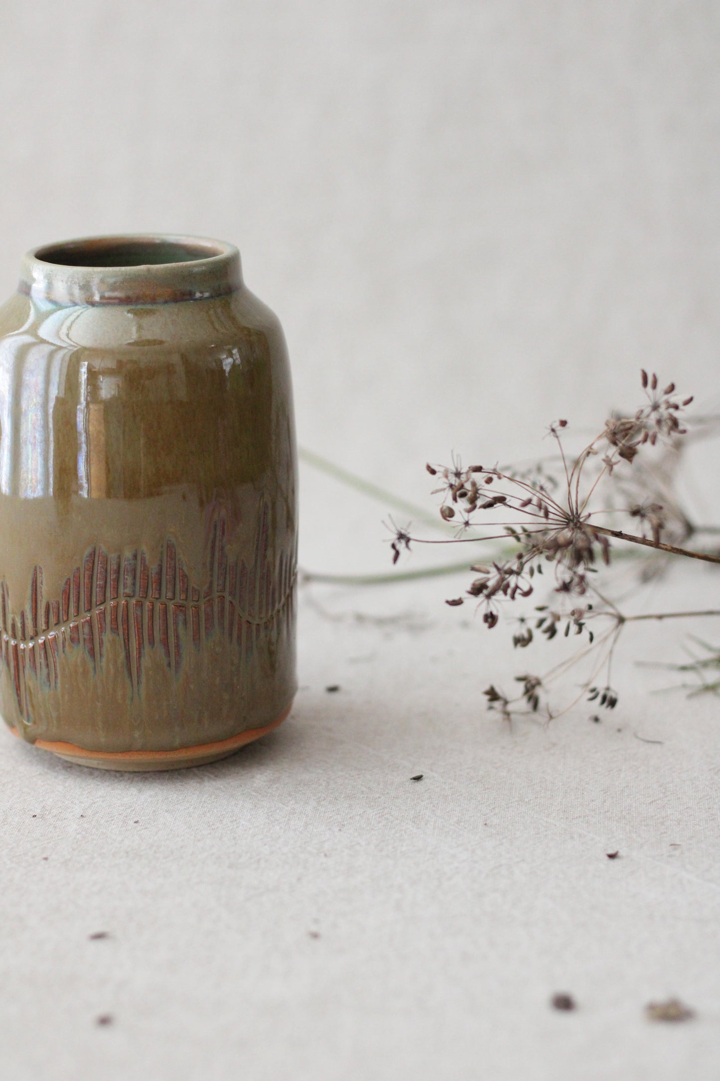 Vase Green Moss, middle cylinder