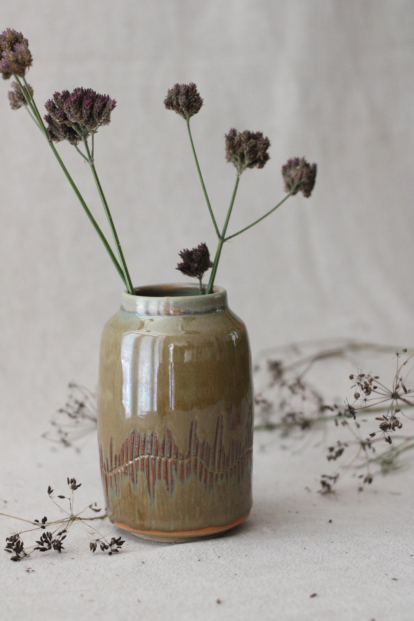 Vase Green Moss, middle cylinder