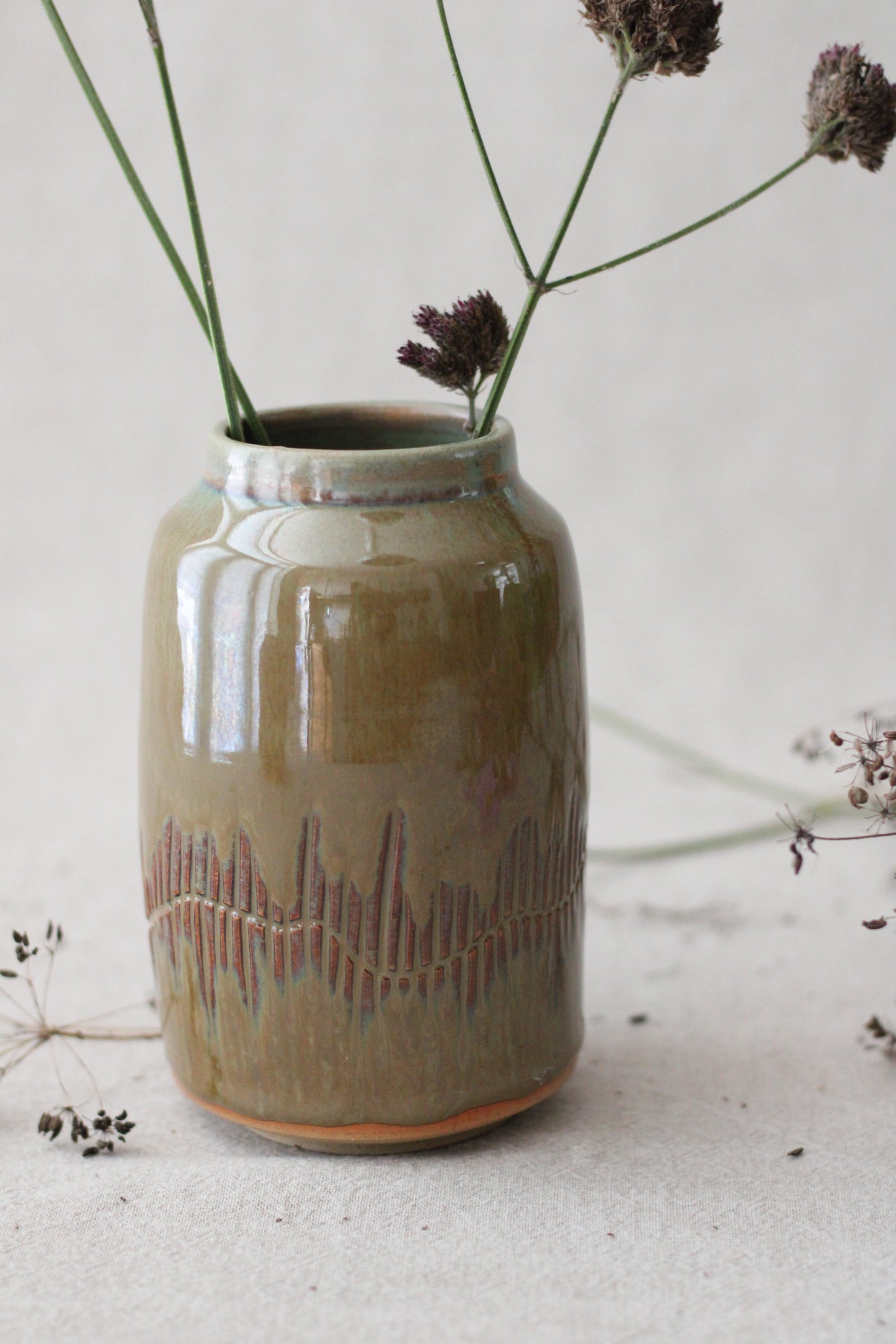 Vase Green Moss, middle cylinder